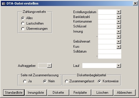 8.10. DTA-Datei erstellen